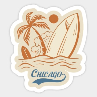 Vintage summer chicago Sticker